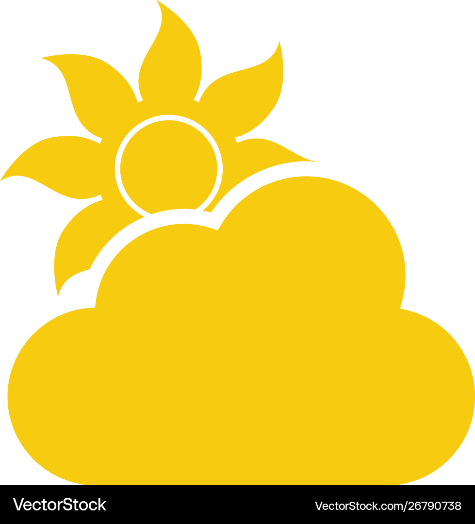 Sun cloud icon - simple element summer concept Sun cloud icon - simple element summer concept vector image