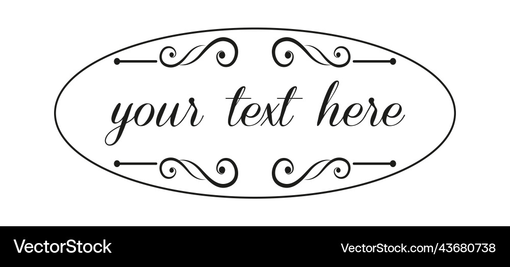 Template with text isolated empty field ornaments Vector Image