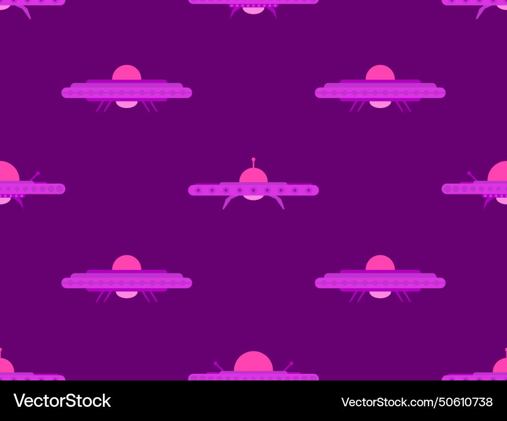 Ufo seamless pattern in flat style background Ufo seamless pattern in flat style background vector image