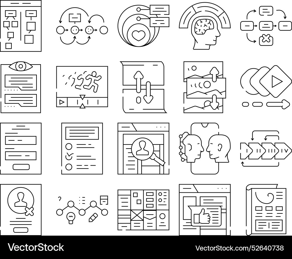 Ui ux web interface mobile icons set Ui ux web interface mobile icons set vector image