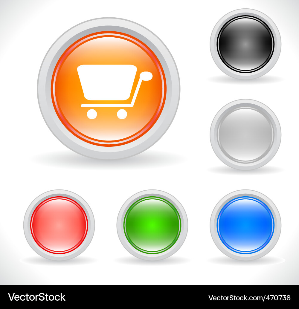 Website Icon Set - Buttons & Shapes vector image