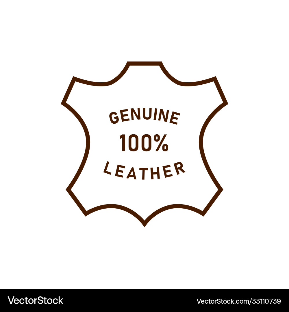 100 percent genuine leather logo icon Royalty Free Vector