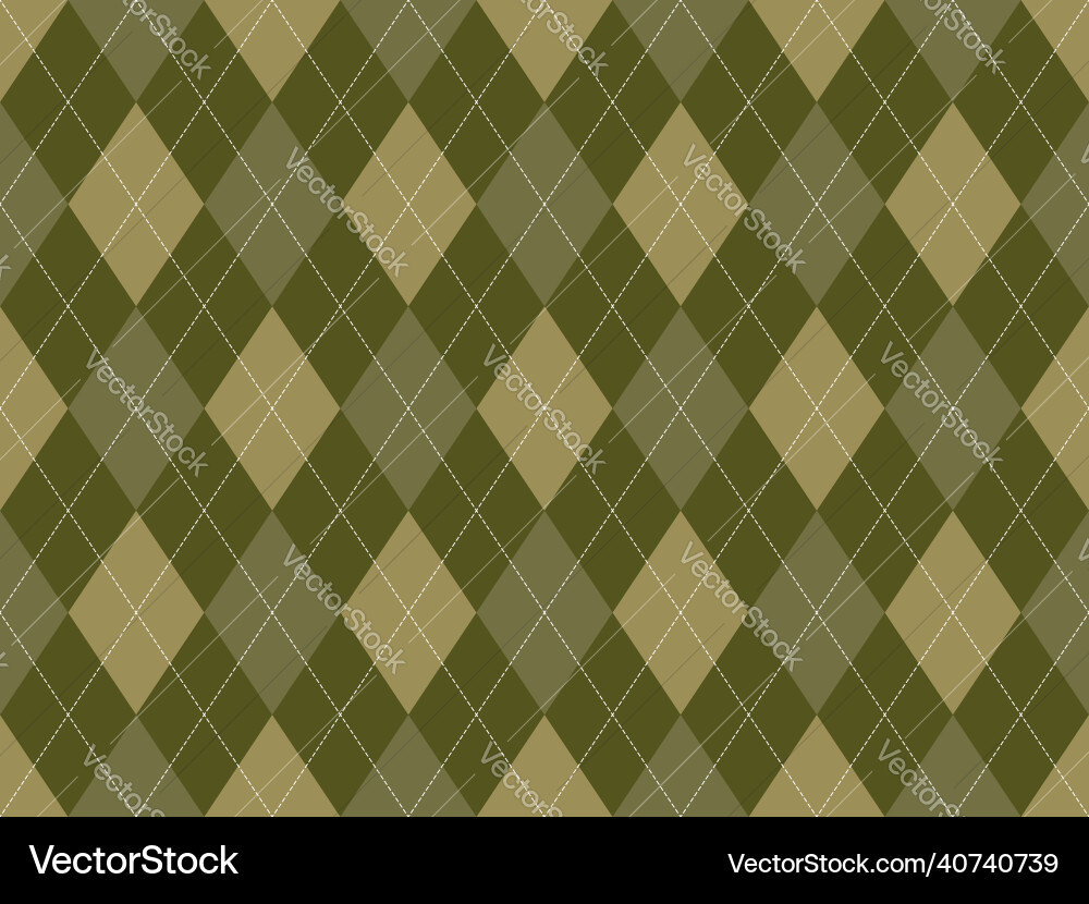 Argyle pattern seamless fabric texture background Vector Image