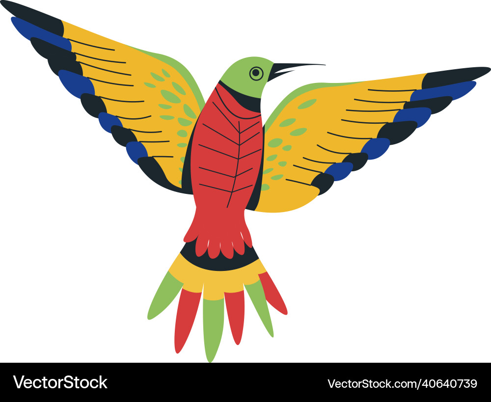 Australian king parrot with stretched wings Australian king parrot with stretched wings vector image