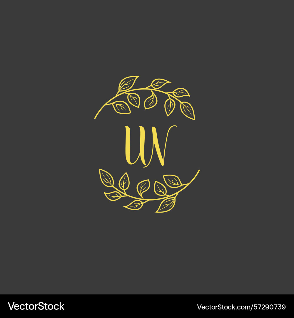 Botanical monogram logos with initial un Botanical monogram logos with initial un Vector Image