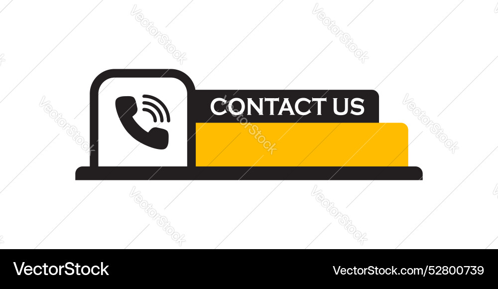 Call us button icon in flat style phone number Call us button icon in flat style phone number Vector Image