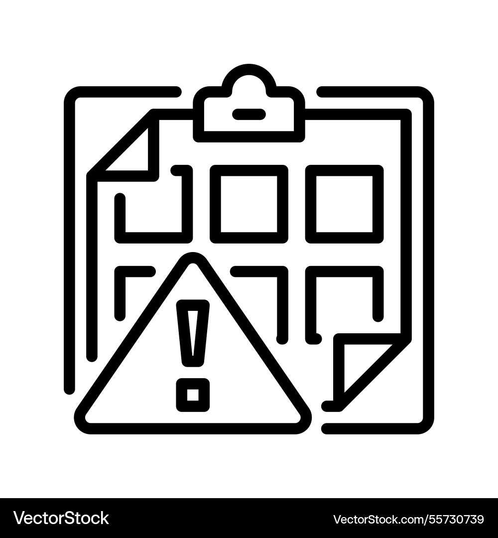 Clipboard with warning line icon universal Clipboard with warning line icon universal Vector Image
