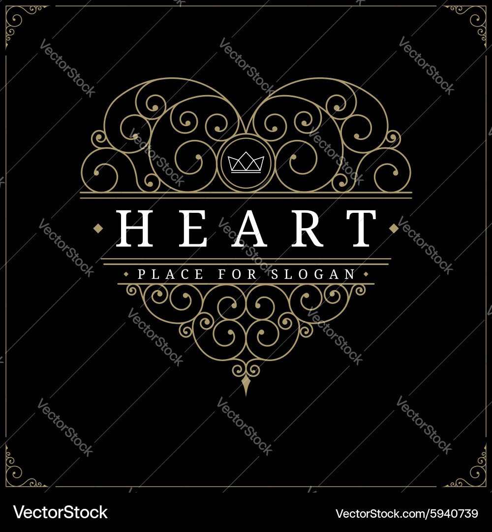 Elegant Heart Logo Template vector image