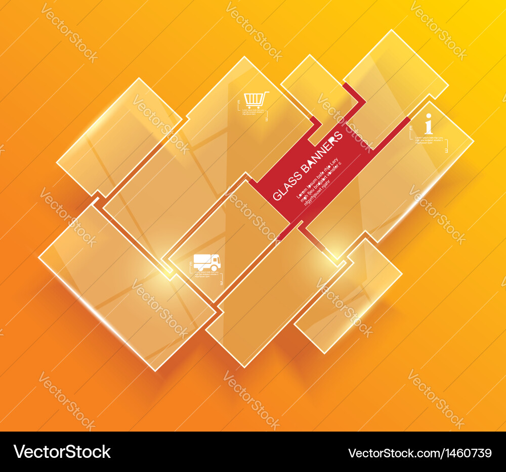 Glass framework set website template design Vector Image