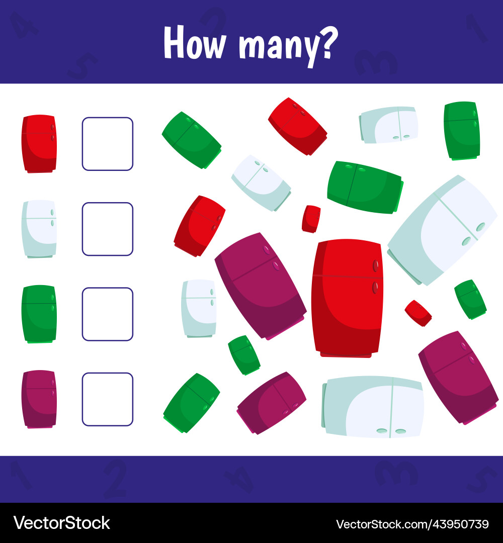 How many fridge are there count the number vector image
