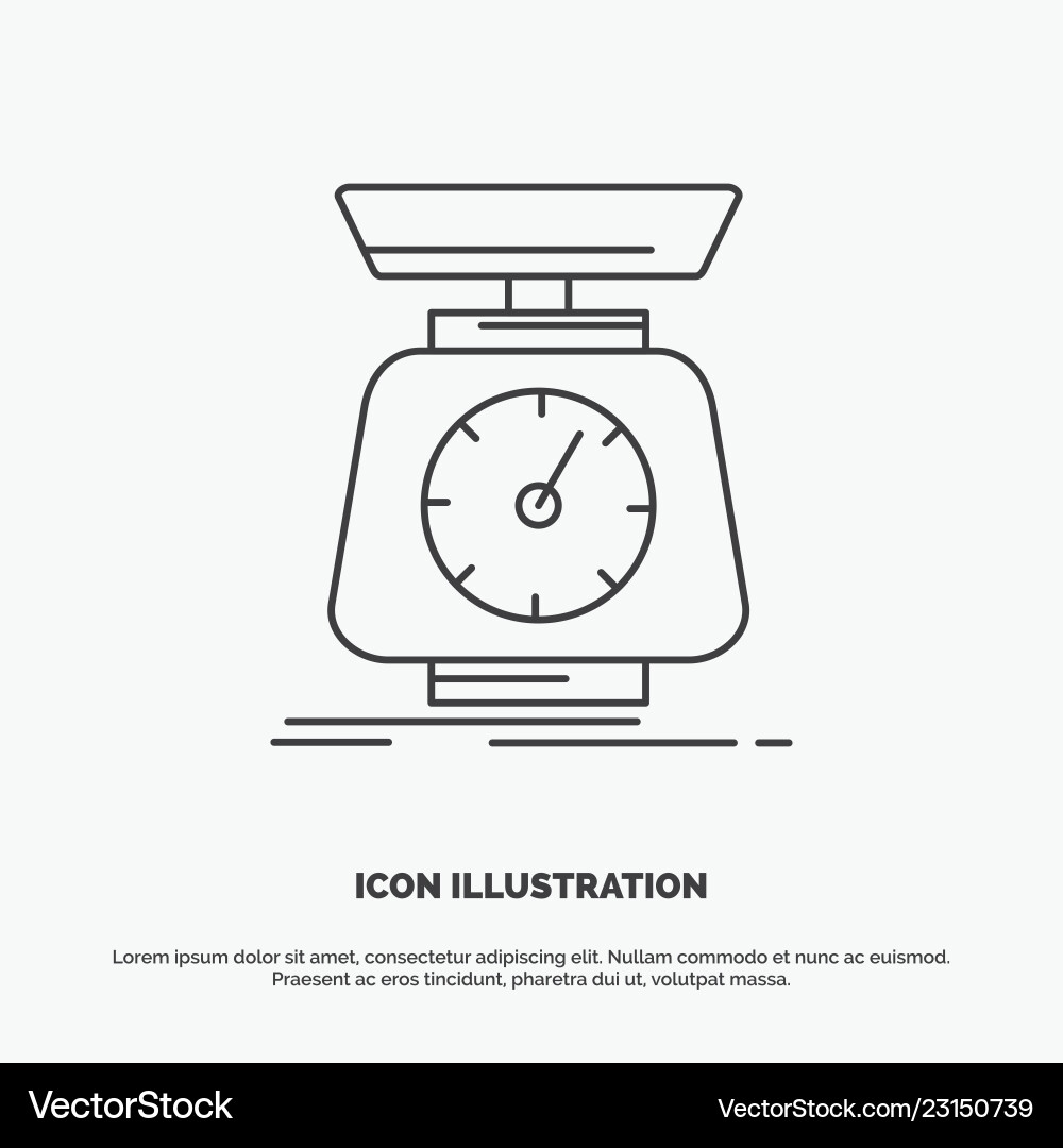 Implementation mass scale scales volume icon line Implementation mass scale scales volume icon line vector image
