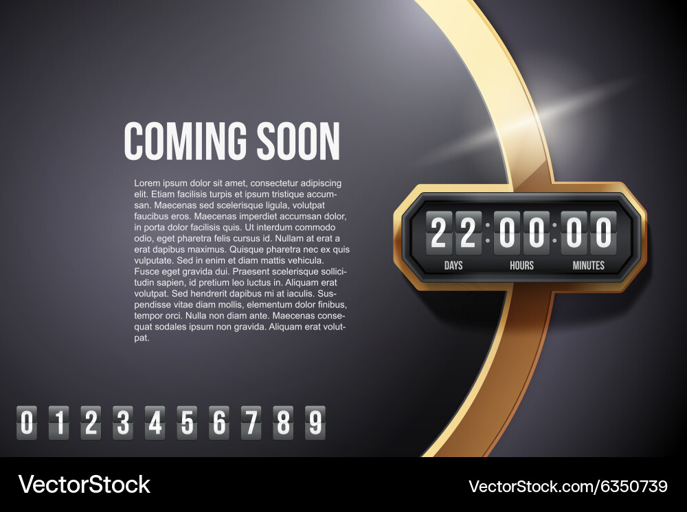 Luxury Countdown & Timer Background vector image