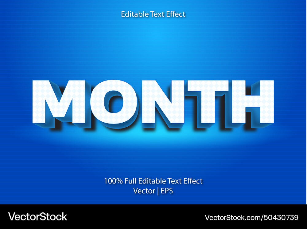 Month editable text effect retro style Month editable text effect retro style vector image