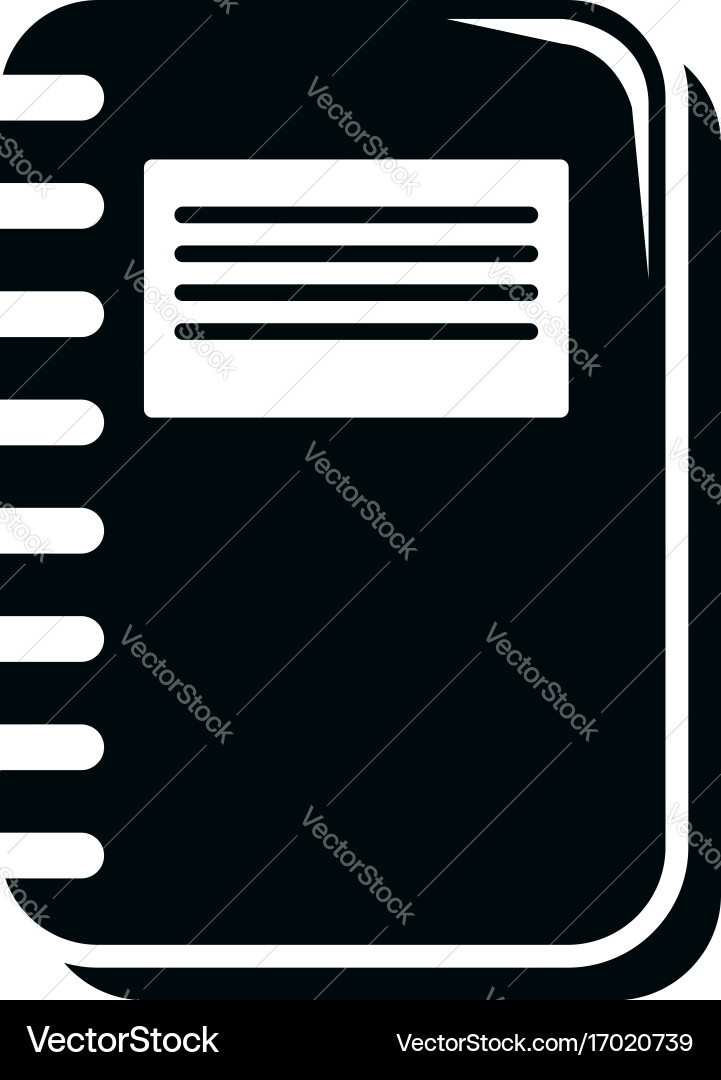 Notebook icon simple black style vector image