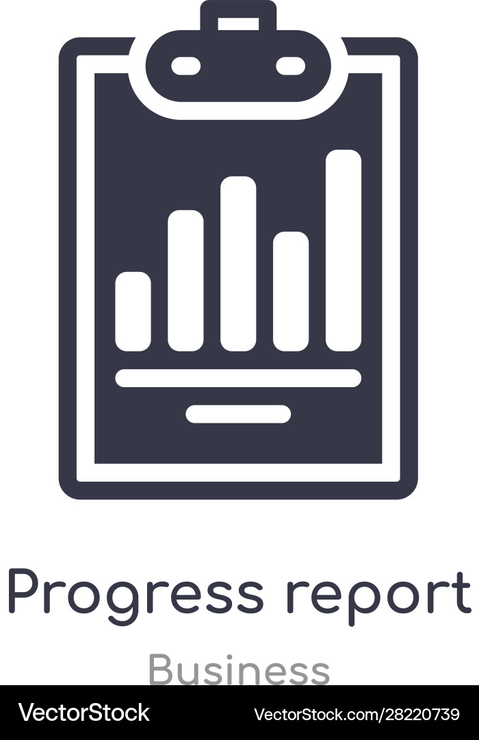 Progress report outline icon isolated line from vector image