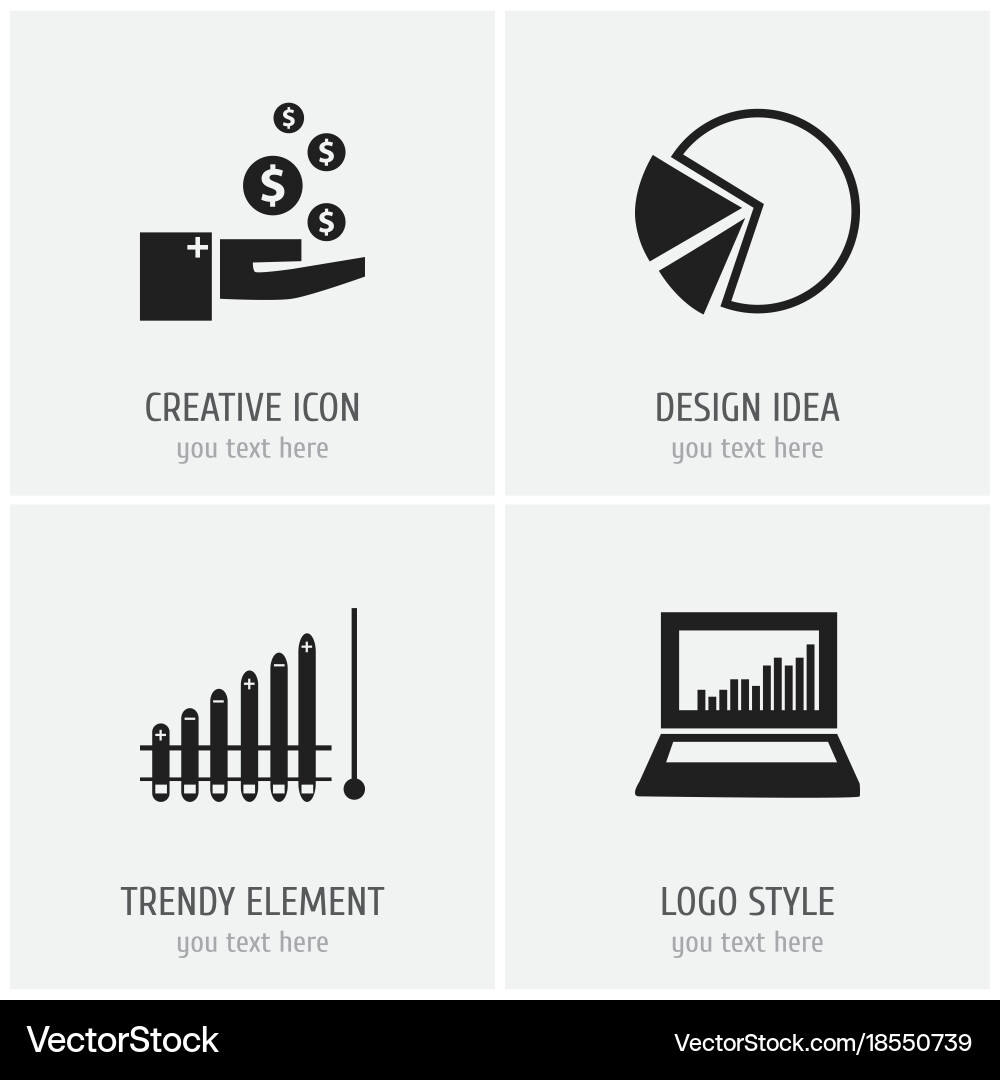 Set of 4 editable analytics icons includes vector image