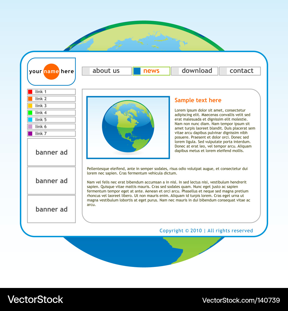 Template web site Vector Image