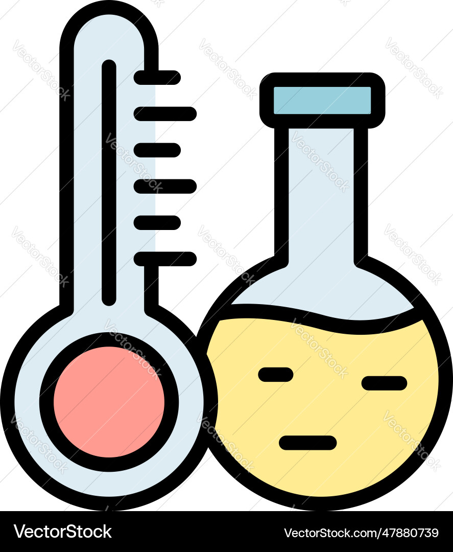 Test lab flask icon flat Test lab flask icon flat Vector Image