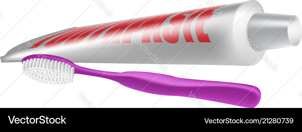Toothpaste and tooth brush Royalty Free Vector Image