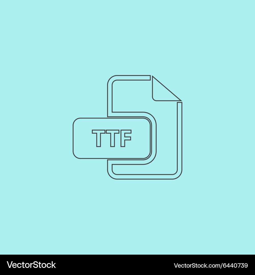 Ttf extension text file type icon vector image
