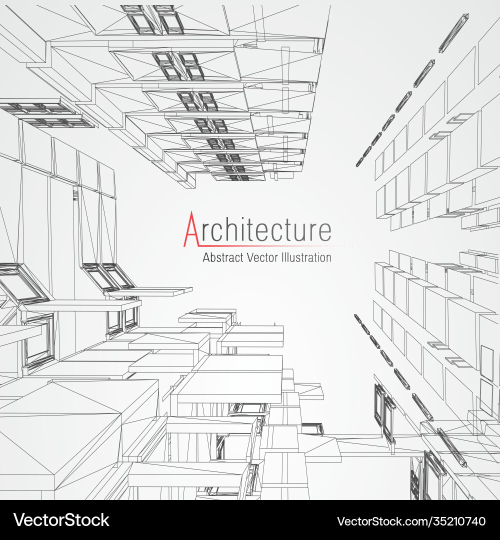 Architecture line background building Vector Image