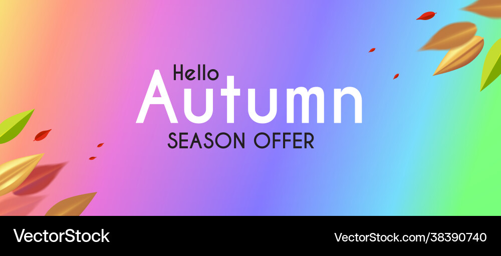 Autumn sale season offer flyer template vector image