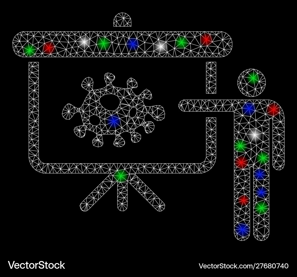 Bright mesh network bacteria lecture with light Vector Image