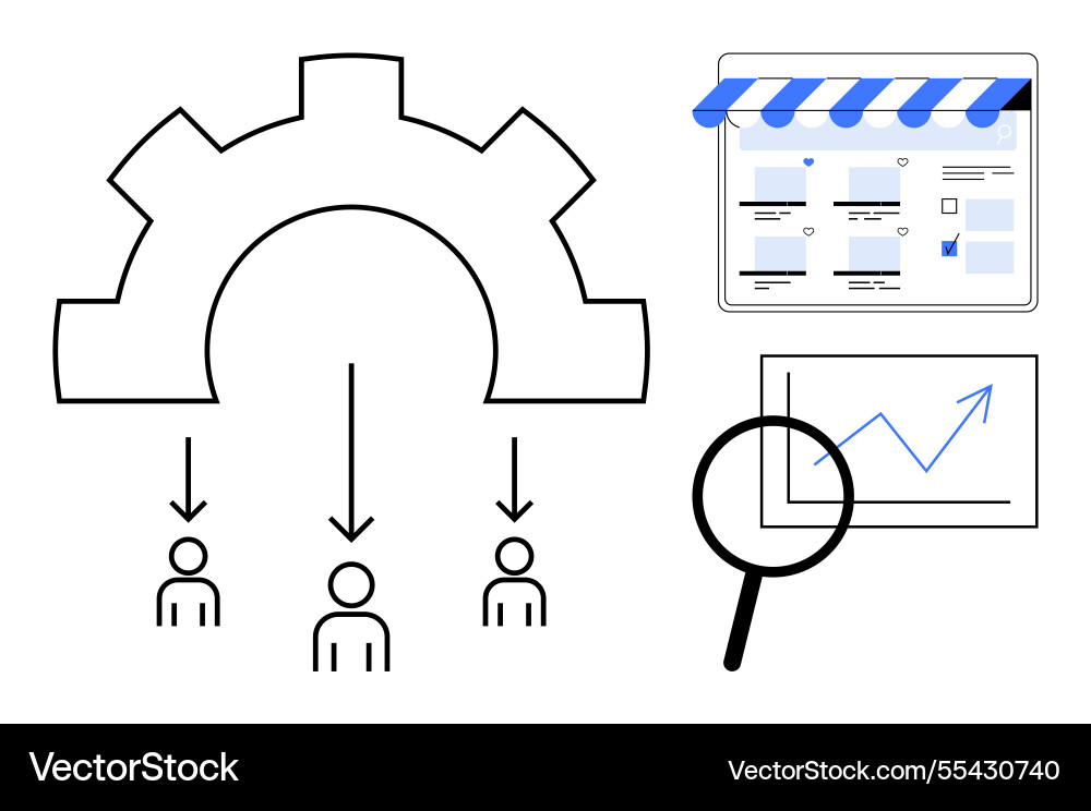 Business process optimization with team structure Business process optimization with team structure vector image