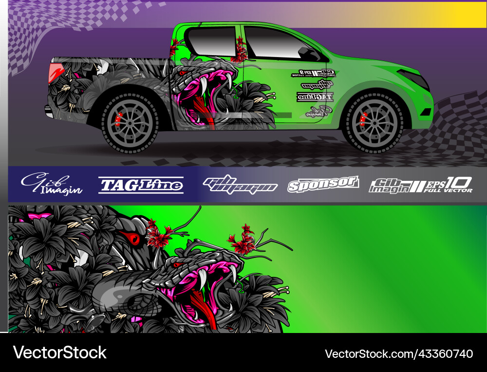 Car wrap graphic racing abstract background Car wrap graphic racing abstract background vector image