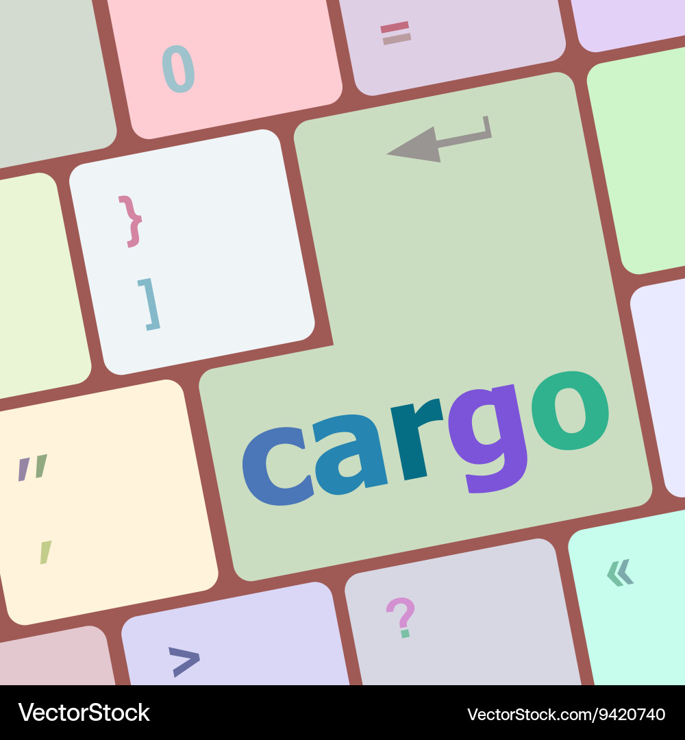 Cargo button on computer pc keyboard key vector image