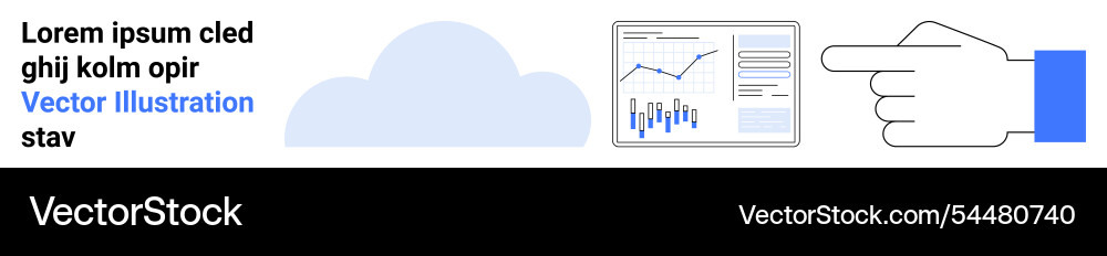 Cloud storage with data visualization analyzing Cloud storage with data visualization analyzing vector image