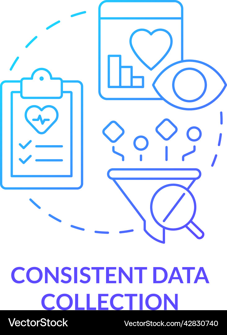 Consistent data collection blue gradient concept Consistent data collection blue gradient concept vector image