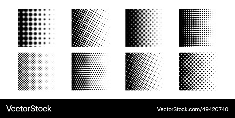 Different halftone gradient backgrounds set Different halftone gradient backgrounds set vector image