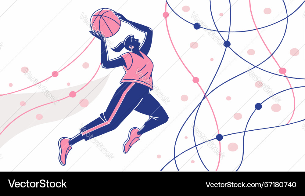 Dynamic basketball player in mid-game action vector image