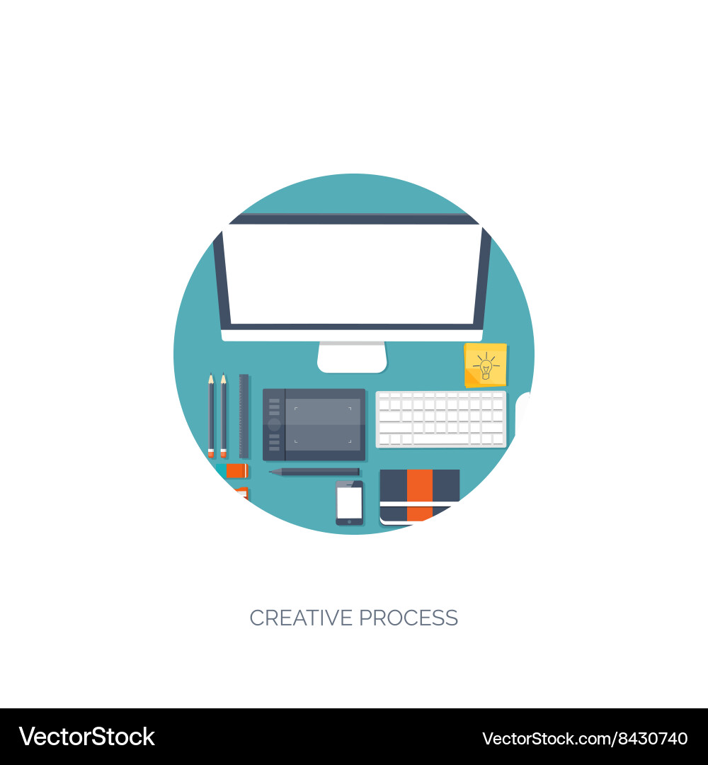 Flat computing background vector image