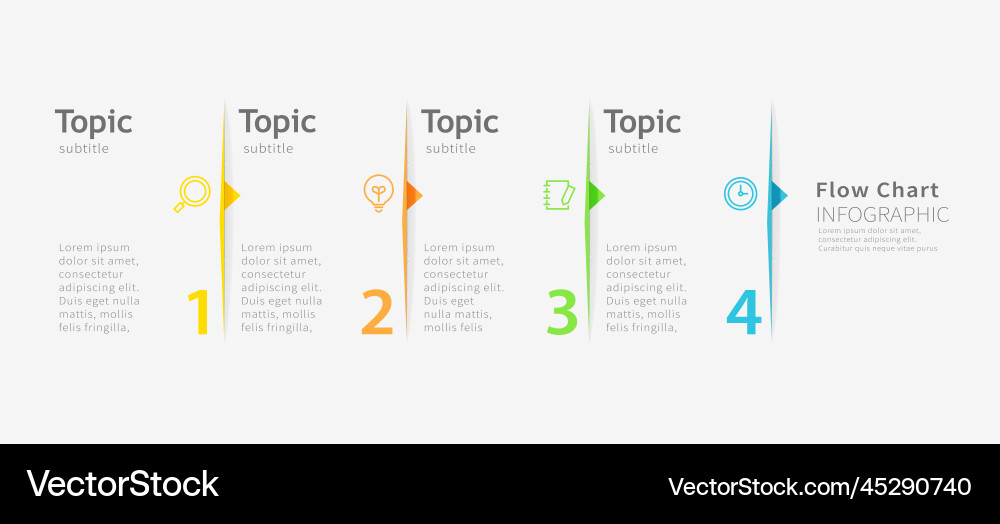 Flow chart infographic template Royalty Free Vector Image