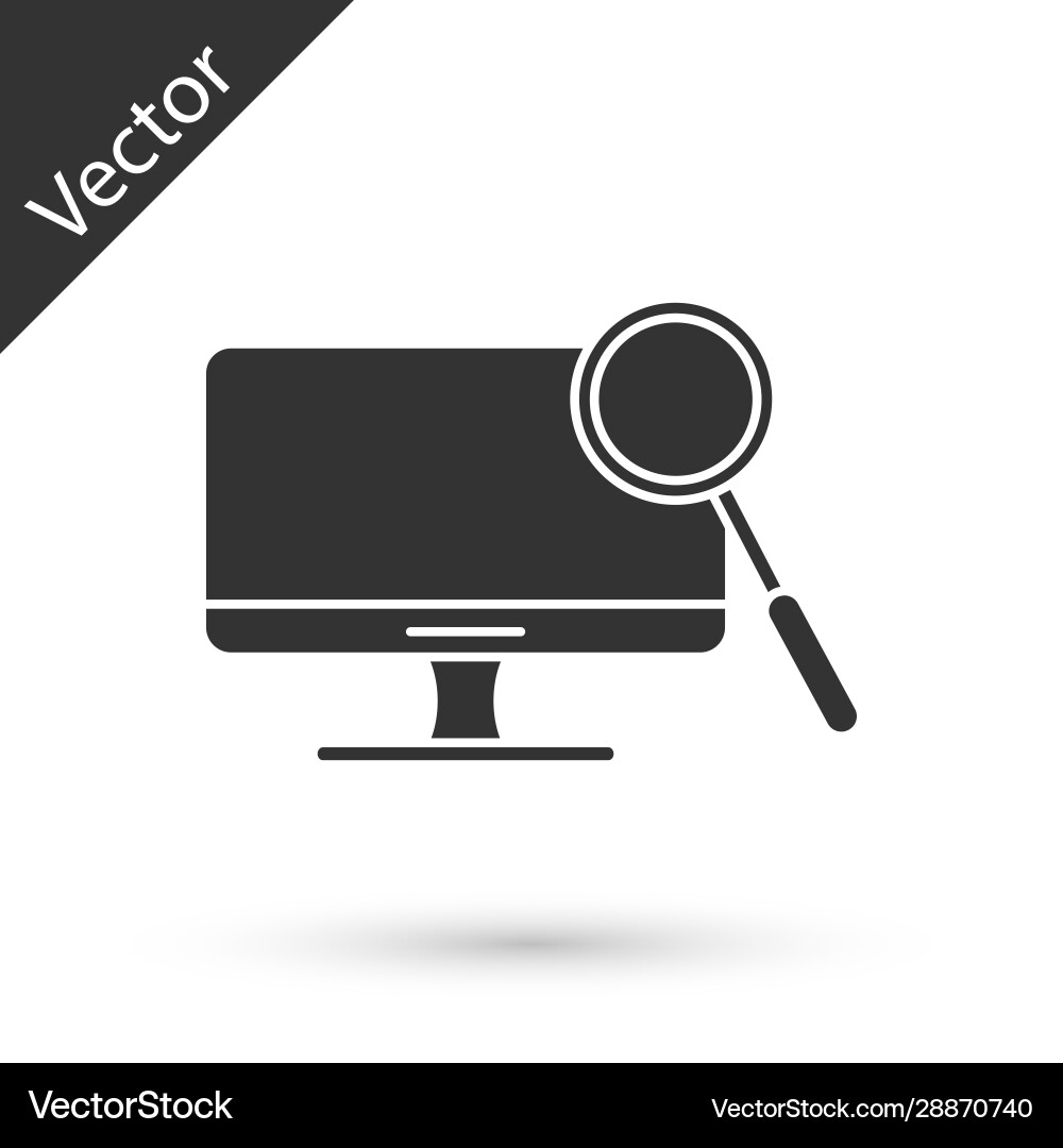 Grey computer monitor diagnostics icon isolated Grey computer monitor diagnostics icon isolated Vector Image