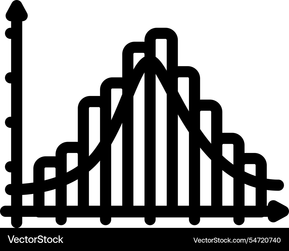 Histogram big data line icon Histogram big data line icon vector image