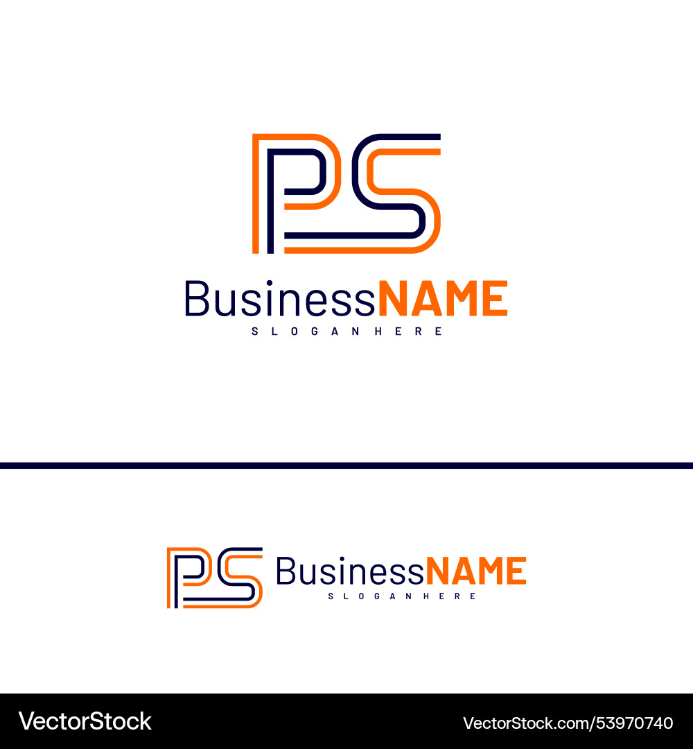 Initial ps logo design creative Royalty Free Vector Image