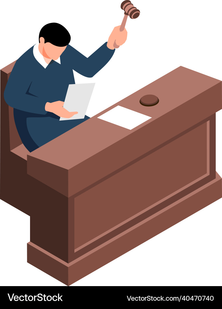 Judge with gavel composition Judge with gavel composition vector image