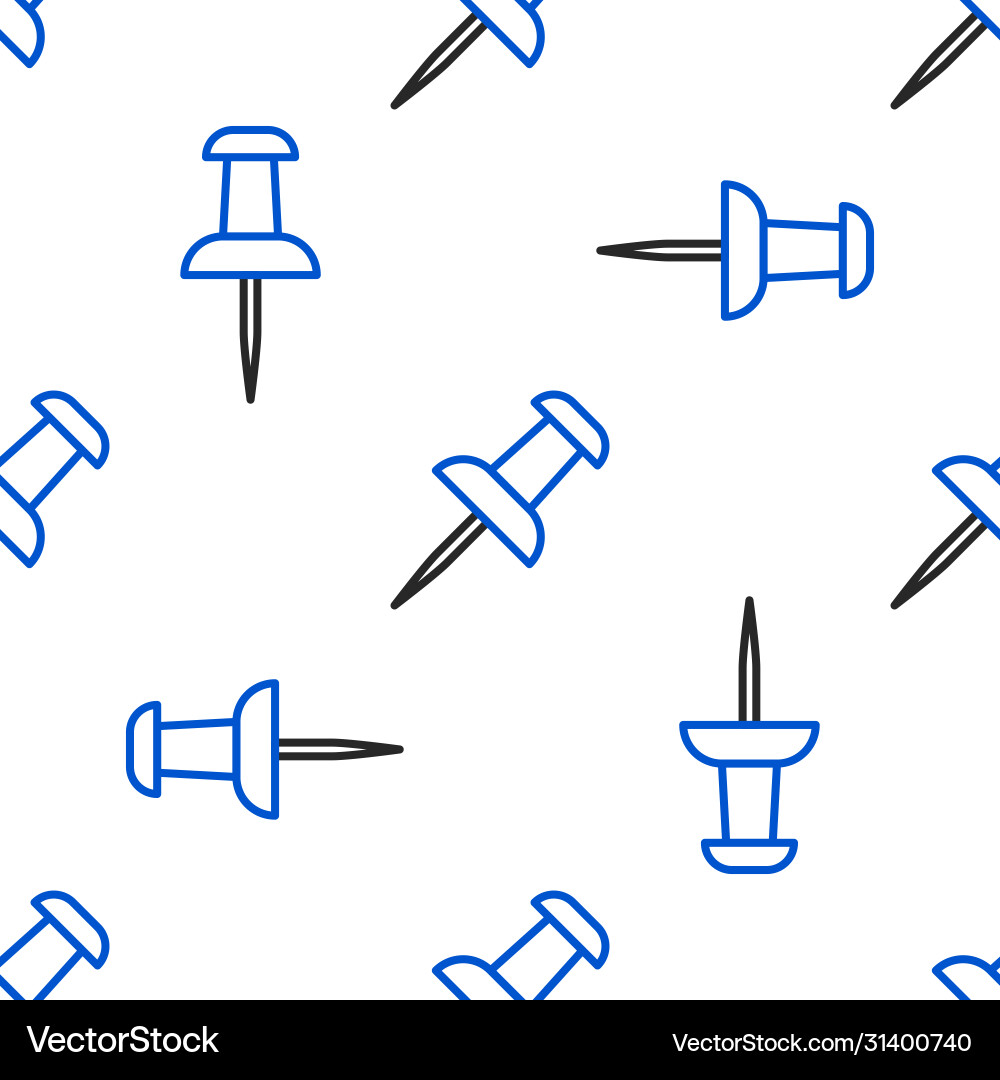Line push pin icon isolated seamless pattern Line push pin icon isolated seamless pattern vector image