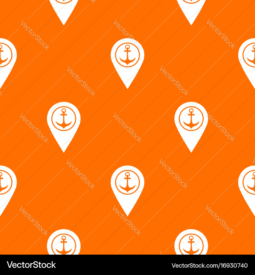 Map pointer with symbol anchor and sea port Vector Image