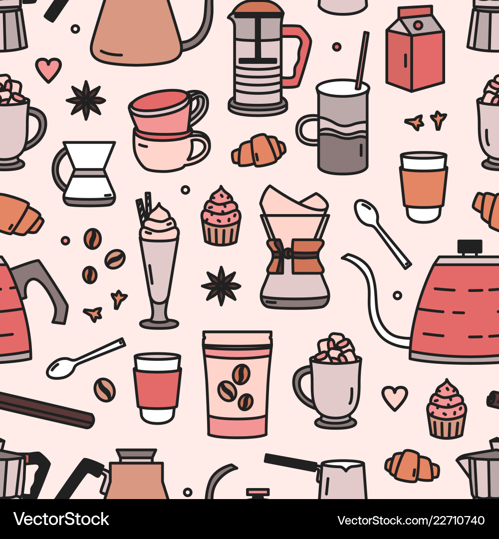Modern seamless pattern with tools and utensils Modern seamless pattern with tools and utensils vector image