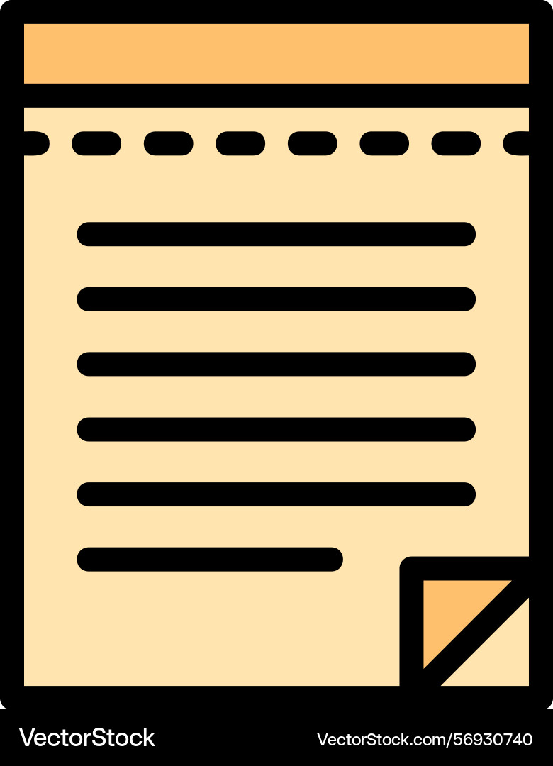 Notepad line filled style icon design vector image