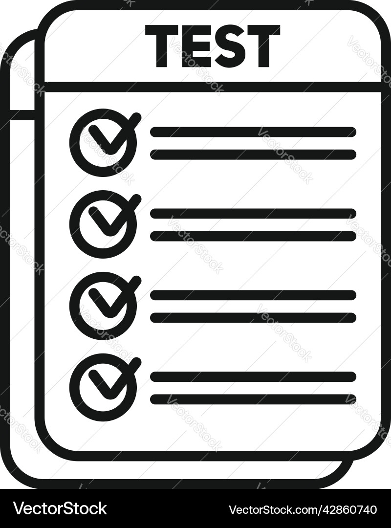 Paper test icon outline exam answer Paper test icon outline exam answer vector image
