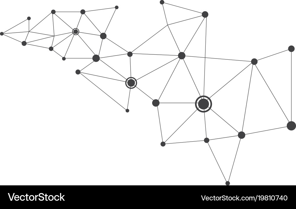 Polygonal with connecting dots and lines Vector Image