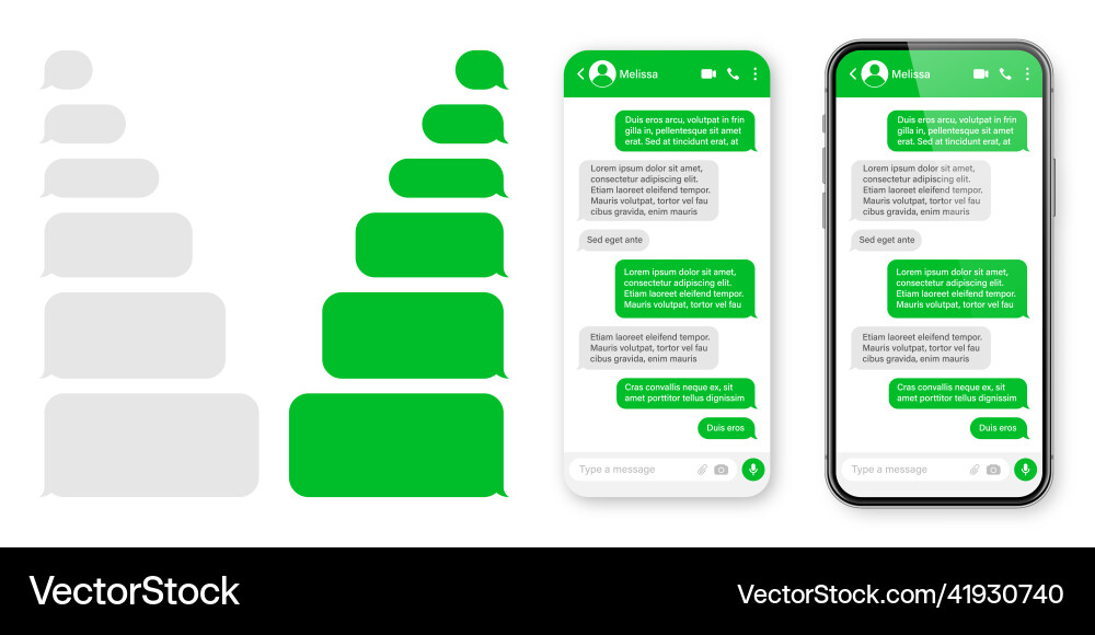 Realistic smartphone with messaging app blank sms Realistic smartphone with messaging app blank sms vector image