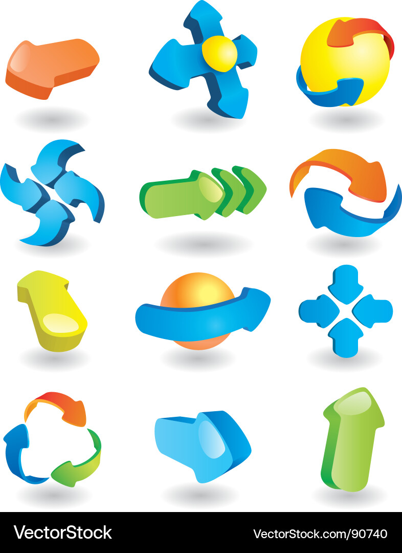 Rotating Arrows Icon Set vector image