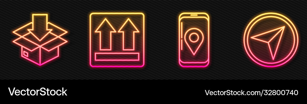 Set line mobile with app delivery tracking Set line mobile with app delivery tracking vector image