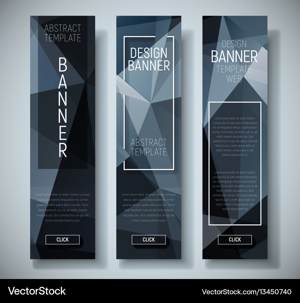 Set of vertical web banners with abstract Vector Image